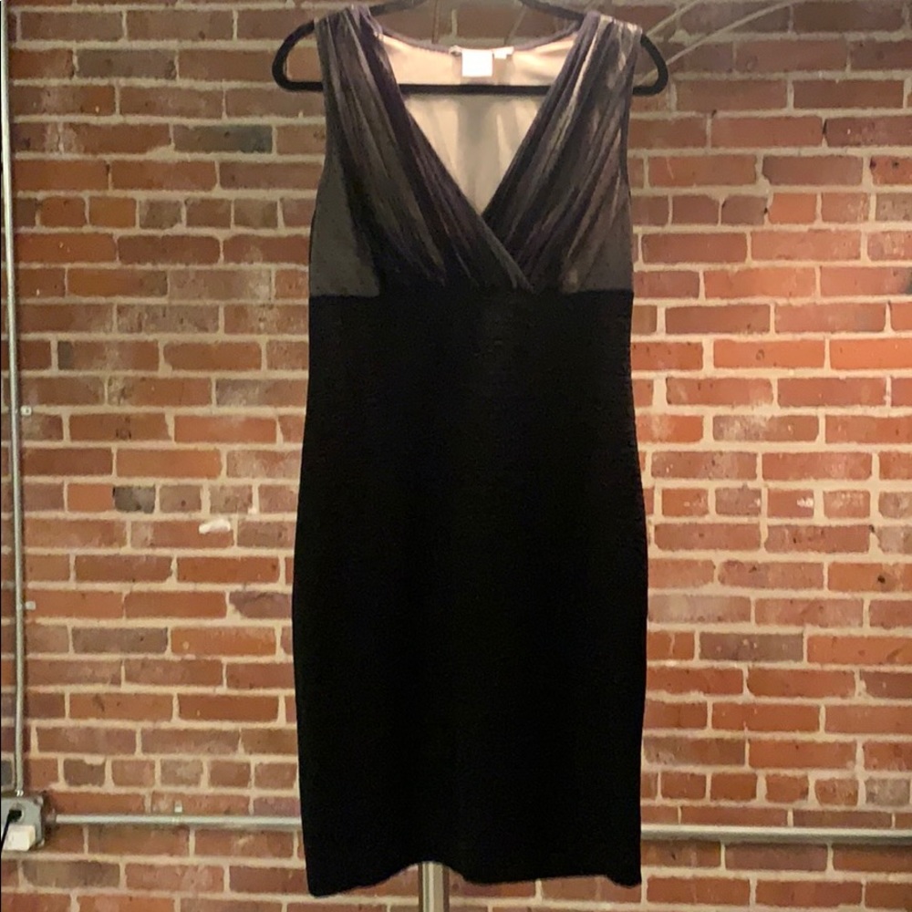 Black fitted midi dress